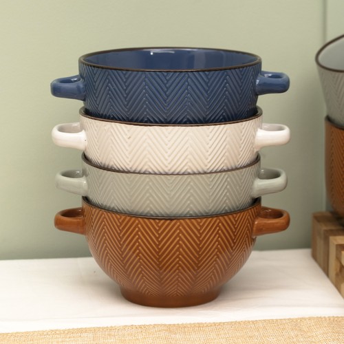 Set chevron handled soup - set,