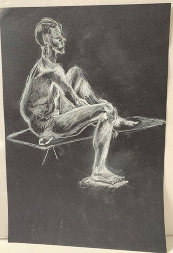 Vintage male nude - life, drawing
