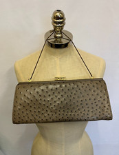 Cape Cobra Grey Leather Vintage Clutch Bag