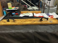 Reclaimed scaffold board shelf with pipe fixings 120cm x 20 x 5