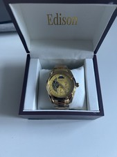 Edison automatic Moonface Gold watch