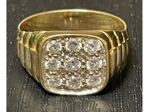 9ct gold ring with - with, stones