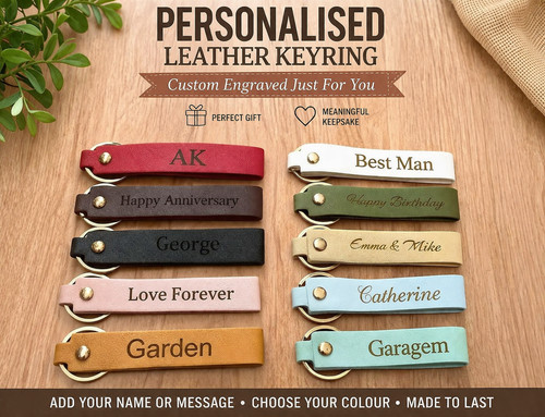 Personalised keyring - personalised, pu