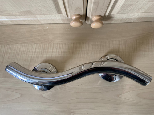 Chrome curved grab handle - grab,