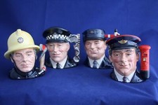 ROYAL DOULTON POSTMAN POLICEMAN FIREMAN ENGINE DRIVER CHARACTER JUGS SET