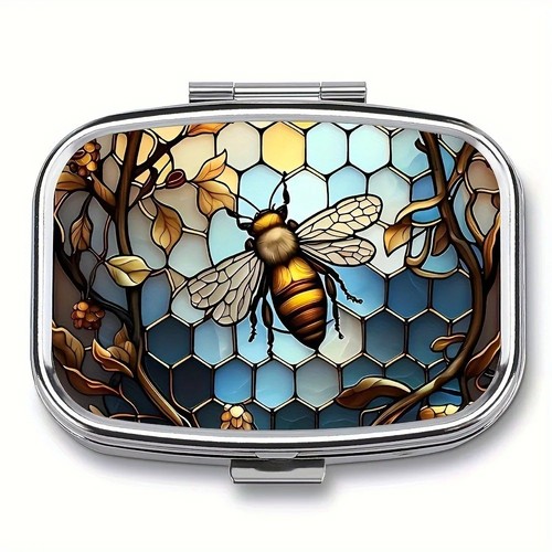 Small metal pill box travel - small,