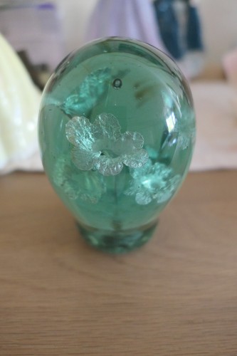 Victorian green glass flower - victorian,