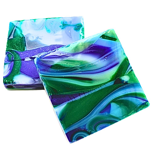 Teal drift flow glass - teal,