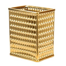 Ceramic Gold Square Trash can