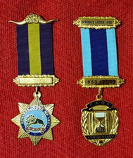 R.A.O.B. 2 x Springs Lodge 1901 inc. 50th Anniversary - Buffalo Breast Jewel