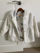 Ted Baker Kids White Winter Hooded Coat Jacket Duffel Coat Size 5-6 Years VGC