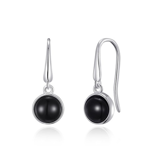 Black onyx drop earrings - onyx,