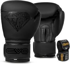 EVO Maya Leather Boxing Gloves GEL MMA Punch Bag Sparring Training Muay Thai  