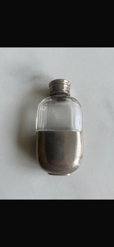 Antique glass hip flask - hip, with
