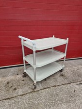 Heavy Duty Plastic 3 Tier Service Cart Trolley, Castors wheels Catering, Garage
