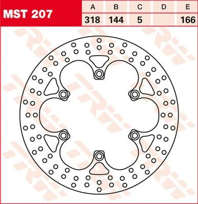 Trw brake rotor round - round, fixed