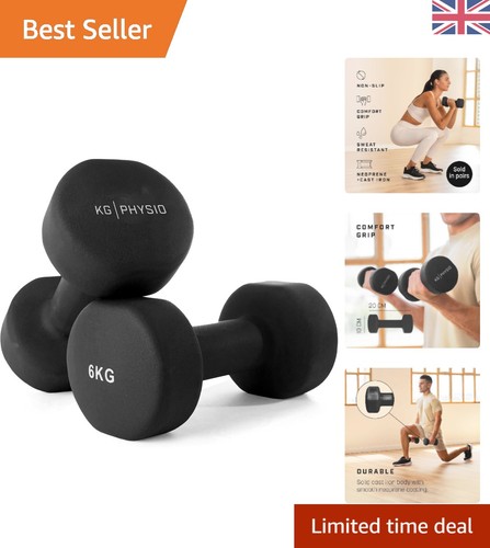 Anti roll neoprene dumbbells - anti-roll,