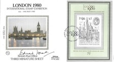 GB 1980 75p London 1980 Mini Sheet on FDC Signed by Edward Heath PM 1970/4