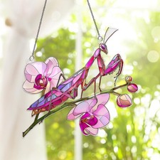 Pink Mantis On Orchid Flower