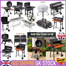 Oil Drum Charcoal BBQ Steel Grill Barbecue Warming Rack Portable Smoker Grills