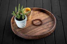 Handmade Walnut Ottoman Tray, Coffee Table Tray, Custom Wooden Decorative Tray