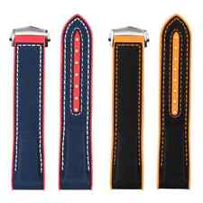 Rubber Silicone Nylon Watch Strap for Omega Seamaster 300 20 22mm Back Blue Band