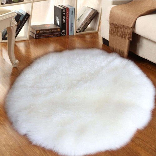Round 80cm sheepskin hairy - sheepskin,
