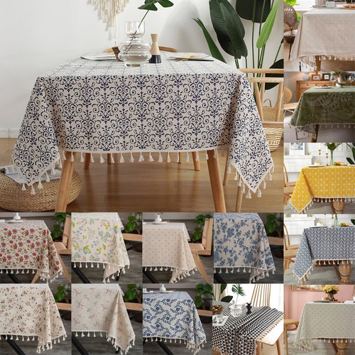 Rectangle round cotton - round, linen