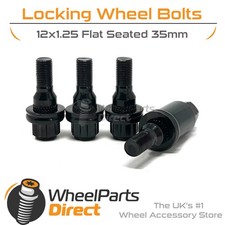 Black GEN2 12x1.25 Lock Bolts for Peugeot 406 V6 Coupe 97-04 on Original Wheels