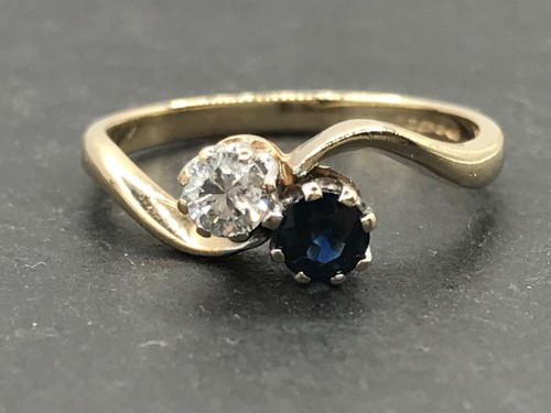 9ct gold sapphire and diamond