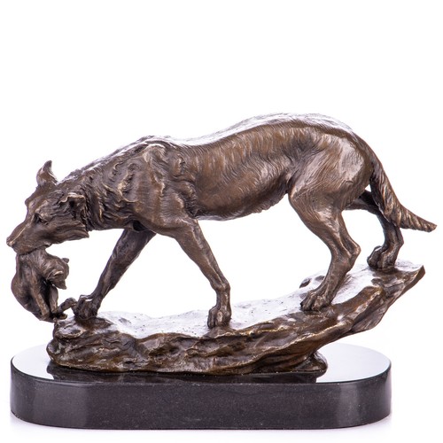 Bronze sculpture wolf - sculpture, of