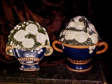 WHITE ROSE Cookie Jar AND LG