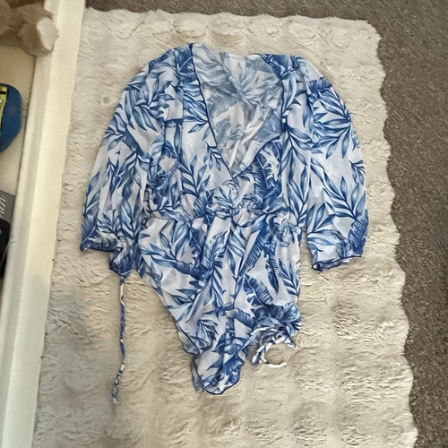 Women blue white floral - women’s,