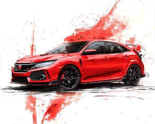 Honda civic type wall art - civic, r
