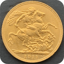 1911 Gold Sovereign Coin