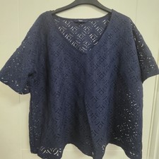 Women's Navy Blue Short Sleeve