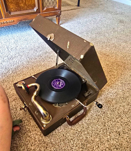 Vintage portable suitcase - vintage,