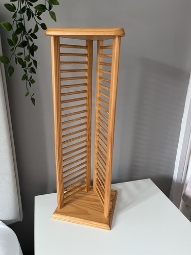 Vintage wooden rack pine - vintage, cd