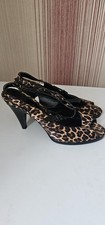 Women Peptoe Leopard Slingback Shoes From Next Size 9/43