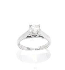 Tolkowsky Ideal Cut Diamond Engagement Ring 14k White Gold Solitaire