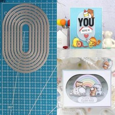 Metal Cutting Dies Oval Border Scrapbooking Embossing Paper Card Crafts Stencils