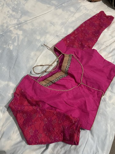 Hot pink saree blouse - saree,