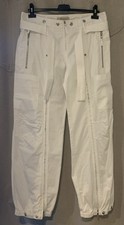 Full Circle White Cargo Combat Utility Trousers Pants Size 12 Full Leg Zips!