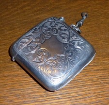 Antique Large Silver Vesta Case, Joseph Gloster Ltd, Birmingham 1923
