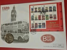 Gibraltar 2001 "Double Decker Bus 150th Anniversary" 1 Crown Ltd Ed coin cover