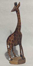 Vintage Wooden Giraffe Ornament Sculpture Hand Crafted 31 cm Tall