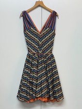 Vintage Y2K Kate Moss for Topshop Floral Stripe Dress 1950s Boho Ra Ra Sz12