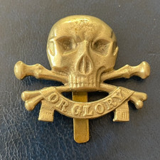 100% Genuine WW2 17th/21st Lancers White Metal  "Motto" Cap Badge BIN £14.99