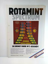NSM Rotamint Spectrum Vintage Original Slot Machine Promo Artwork Sheet German 