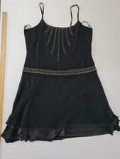 Ladies Dress Amaranto Size 18 Sleeveless Beads Black 14036